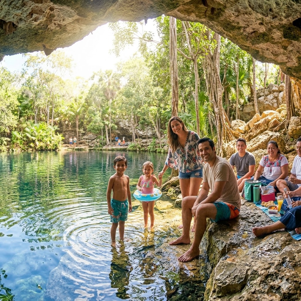 Familia en comunidad maya